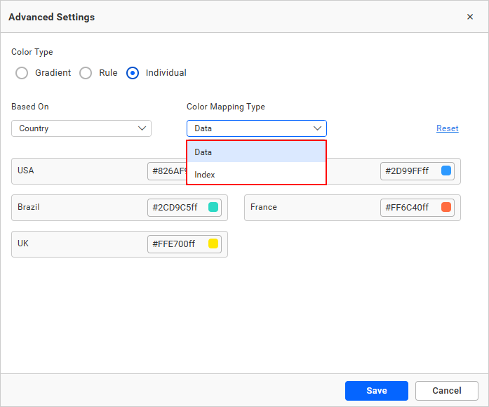 Color Mapping Type option
