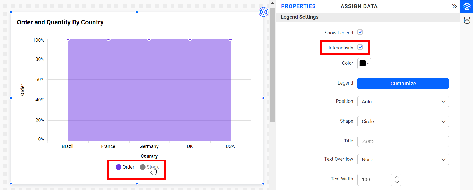 Legend Interactivity Enable