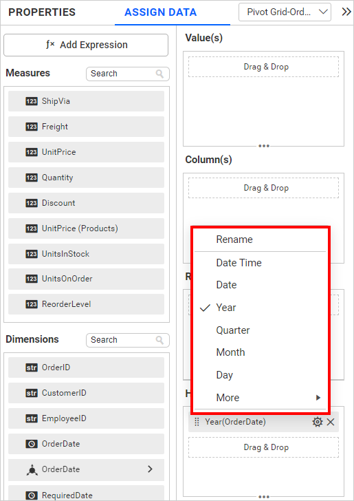 Configure date field