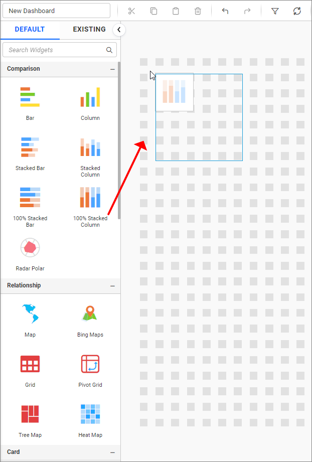 Hundred Stacked Column Chart resize