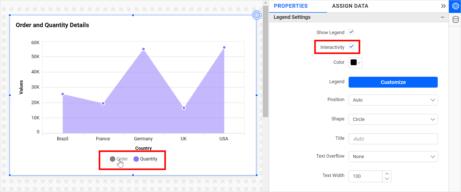 Legend Interactivity Enable