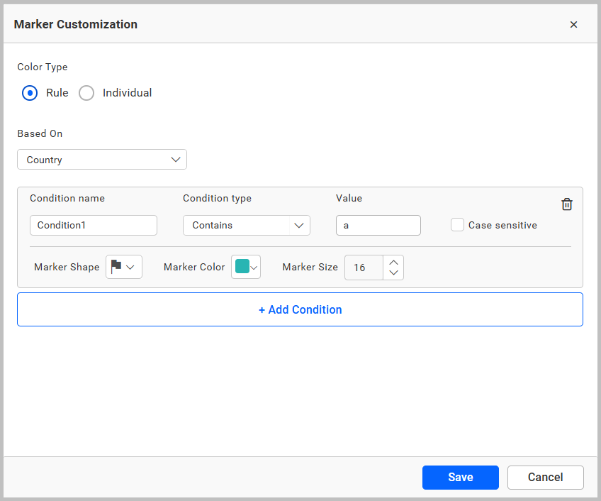 Marker Customization Based on dimension field