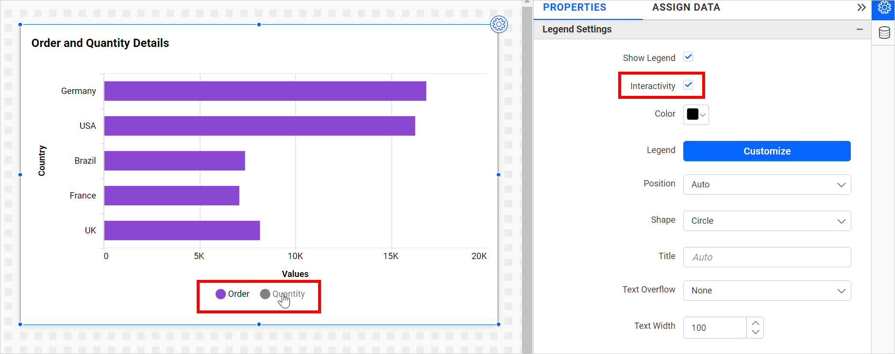 Legend Interactivity Enable