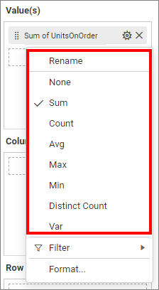 Changing the aggregation