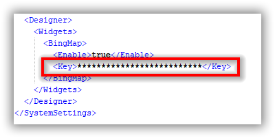 Bing Map Configuration