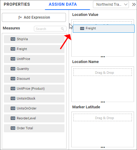 Bind columns for LocationValue
