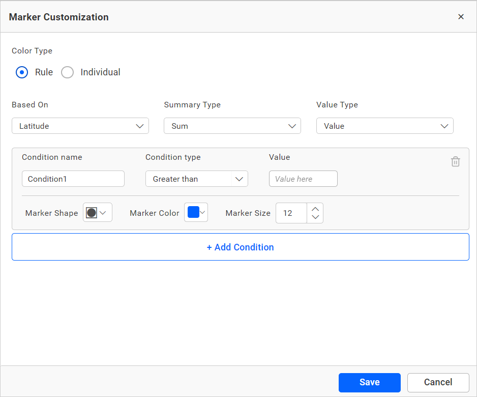 Marker Customization Based on measure field