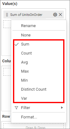 Changing the aggregation