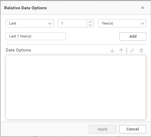 relative date options window