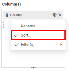 Combo-chart Column sorting