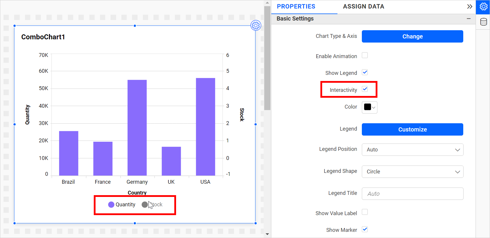 Legend Interactivity Enable