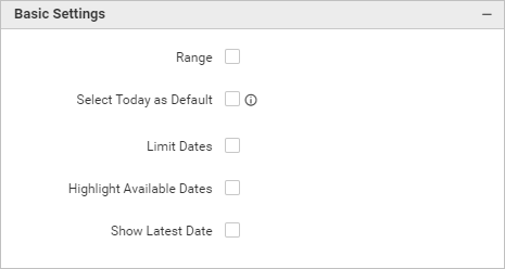 basic settings of date picker