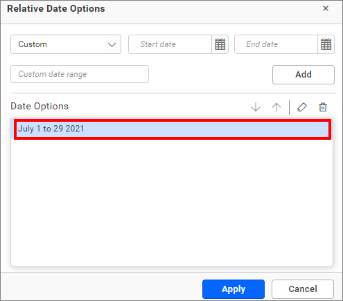 custom date option is added