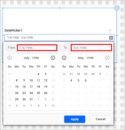 date range limit selection