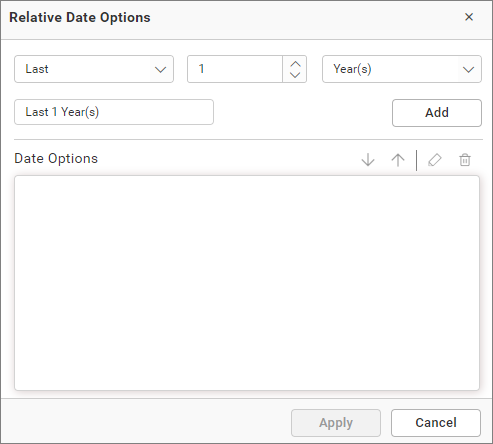 relative date options window