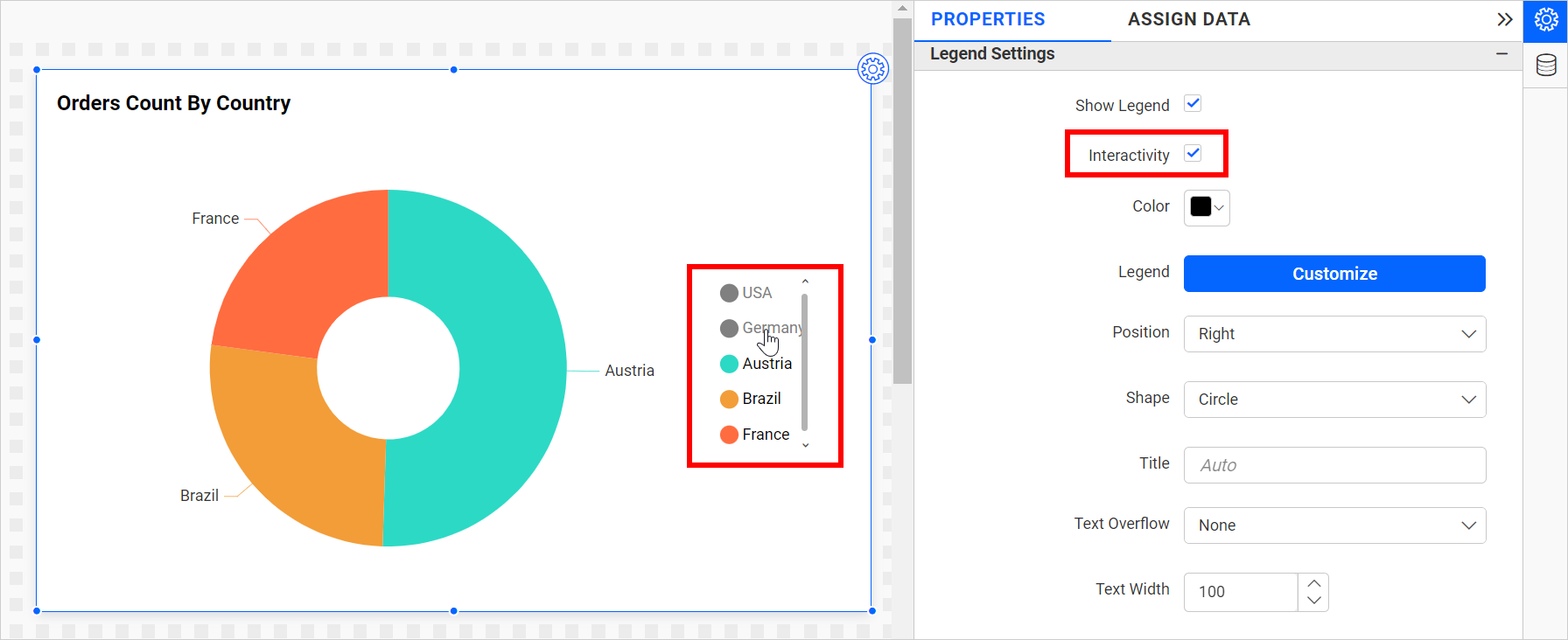 Legend Interactivity Enable
