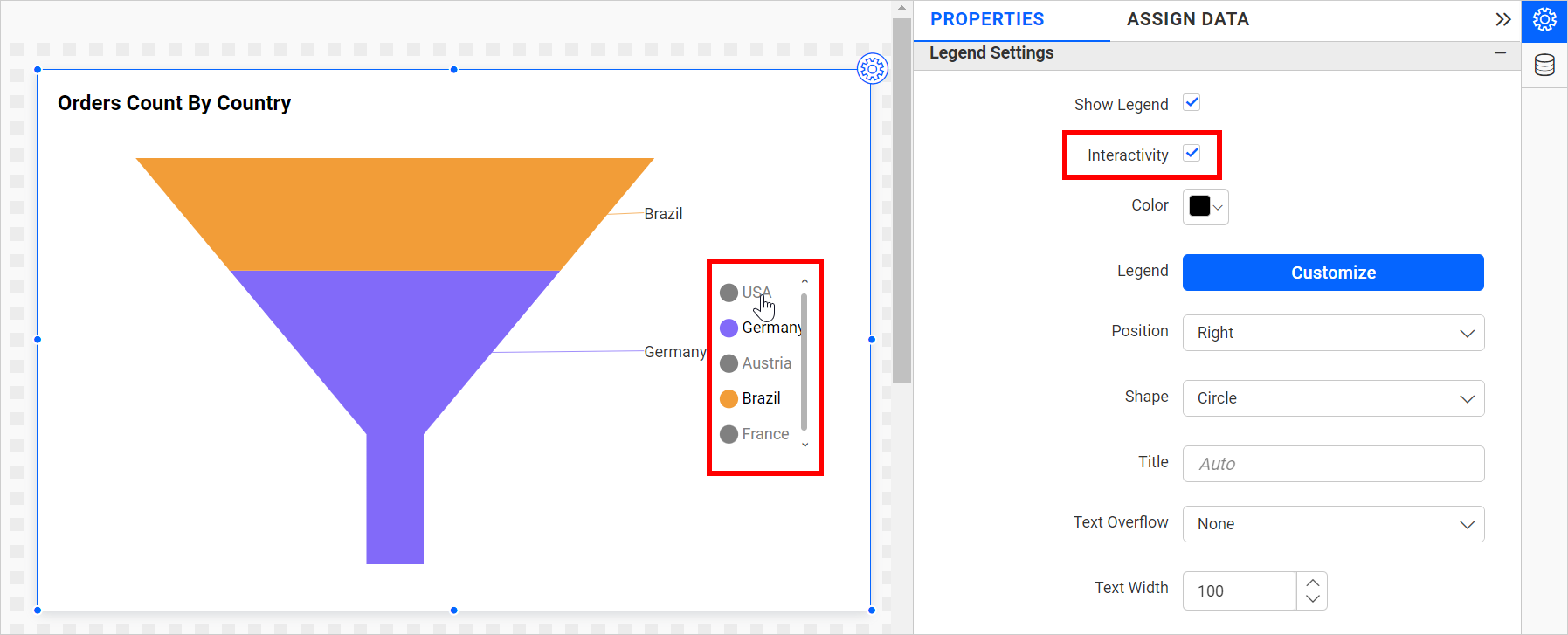 Legend Interactivity Enable