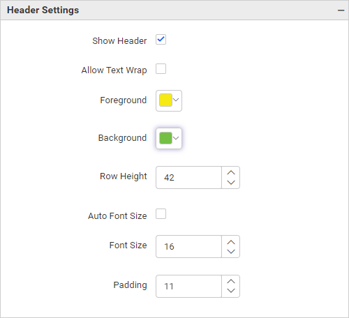 Header Customization
