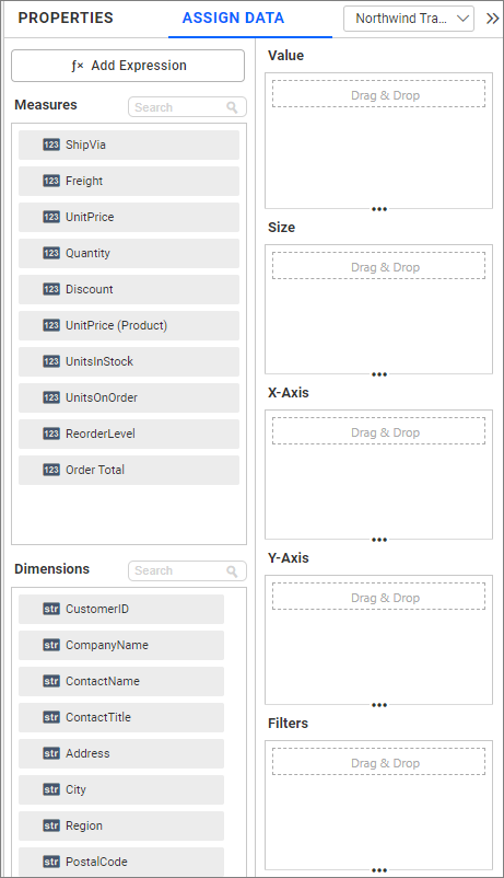 Available fields list