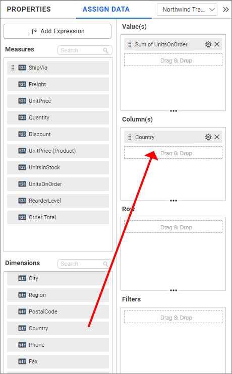 Add more than one value into Columns