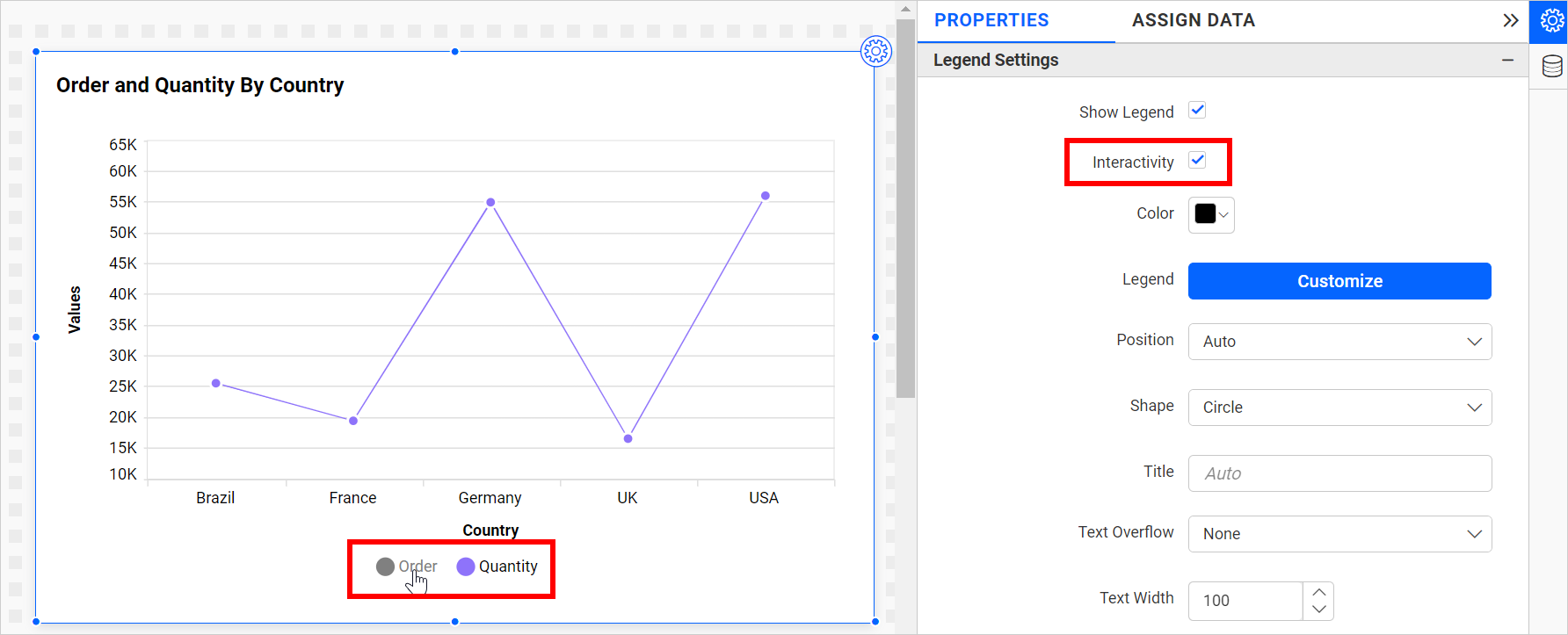 Legend Interactivity Enable