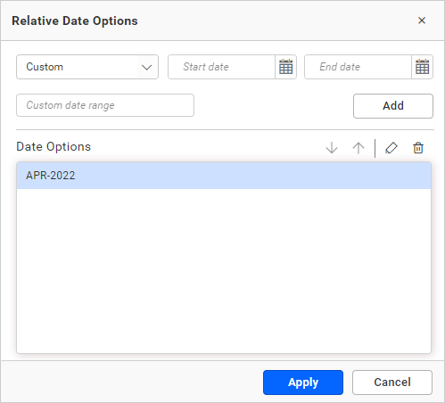 custom date option is added