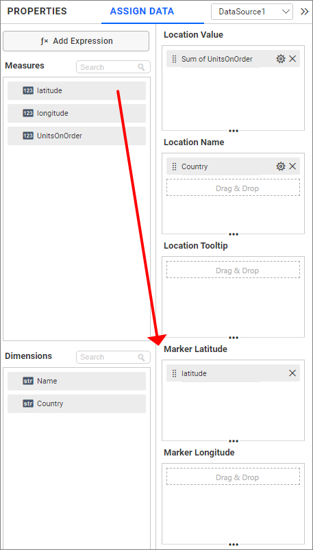 Bubble map Latitude data