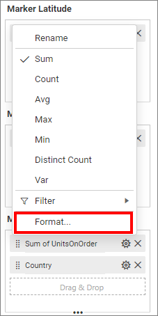 Bubble map Marker tooltip format