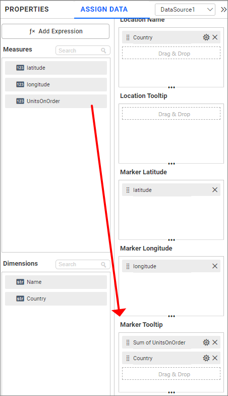 Bubble map Marker tooltip