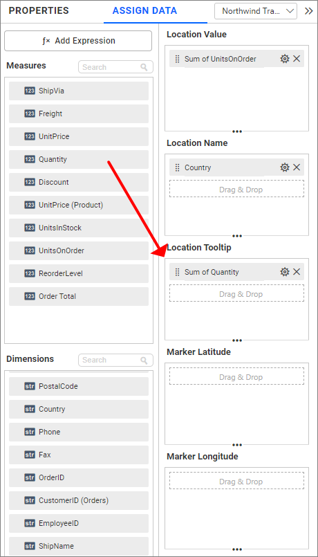 Bubble map Tooltip data