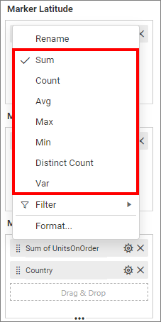 Bubble map Marker tooltip Data
