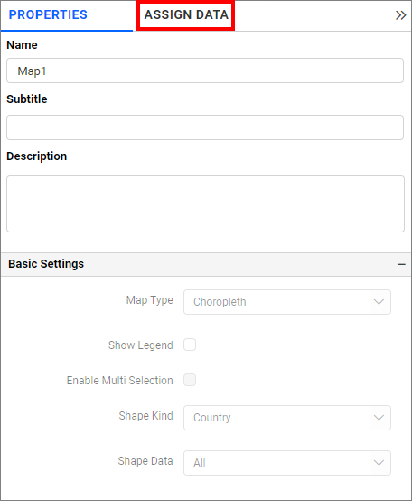 Choropleth map data tab