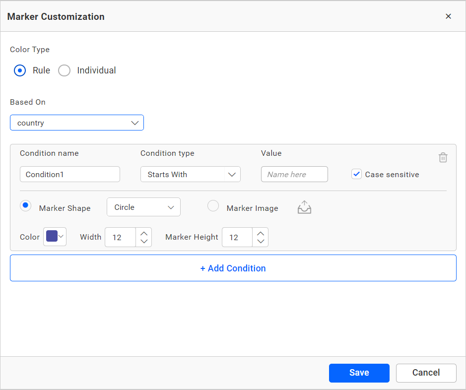 Advance Marker settings