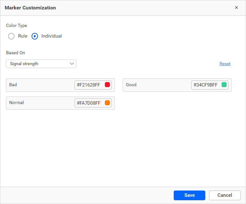 Individual Marker settings