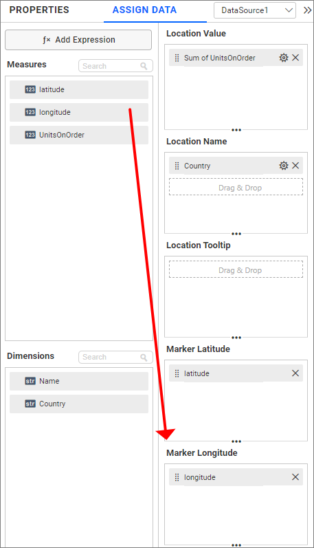 Bubble map Longitude data