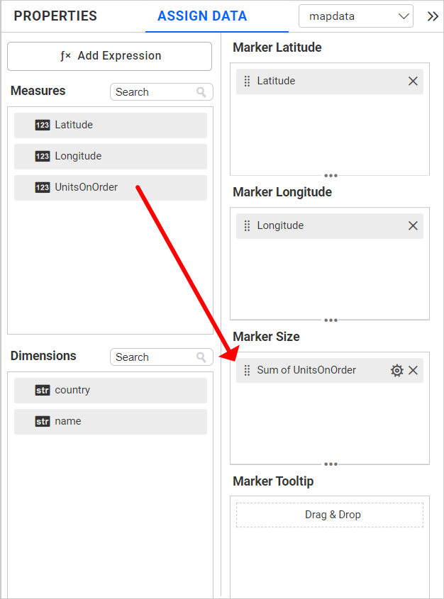 Map Marker Size Container