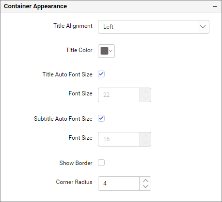 Container Appearance