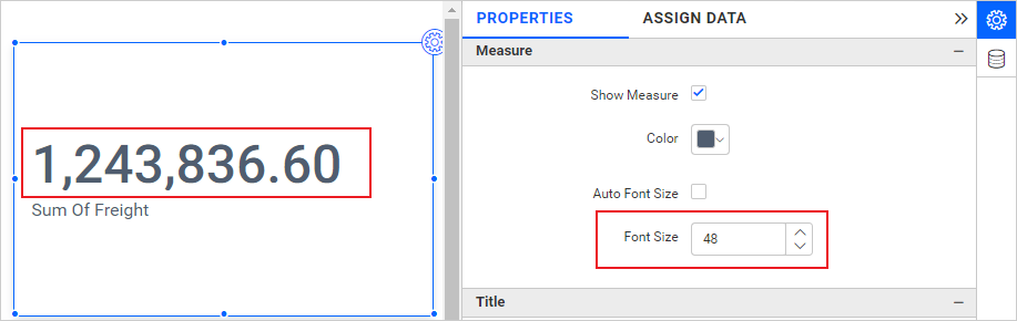 number Card font size