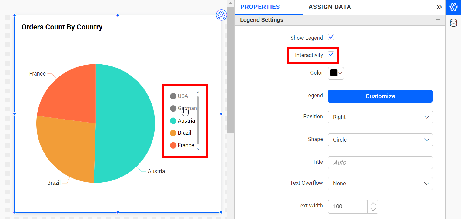 Legend Interactivity Enable