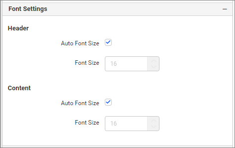 Font settings