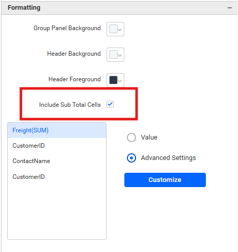 Include Sub Total Cells