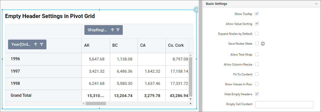 Pivot-grid empty header cell hidden