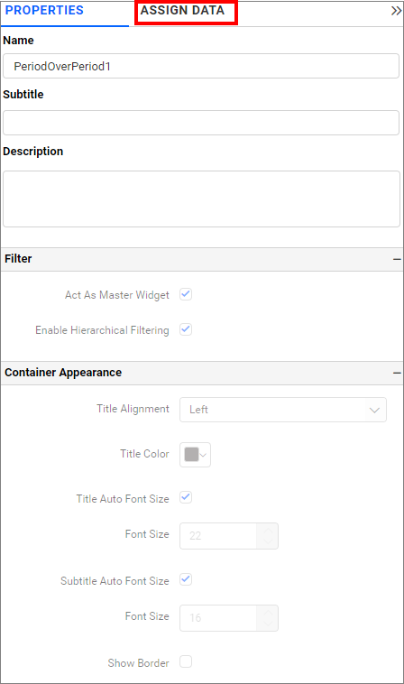 period over period assign data tab
