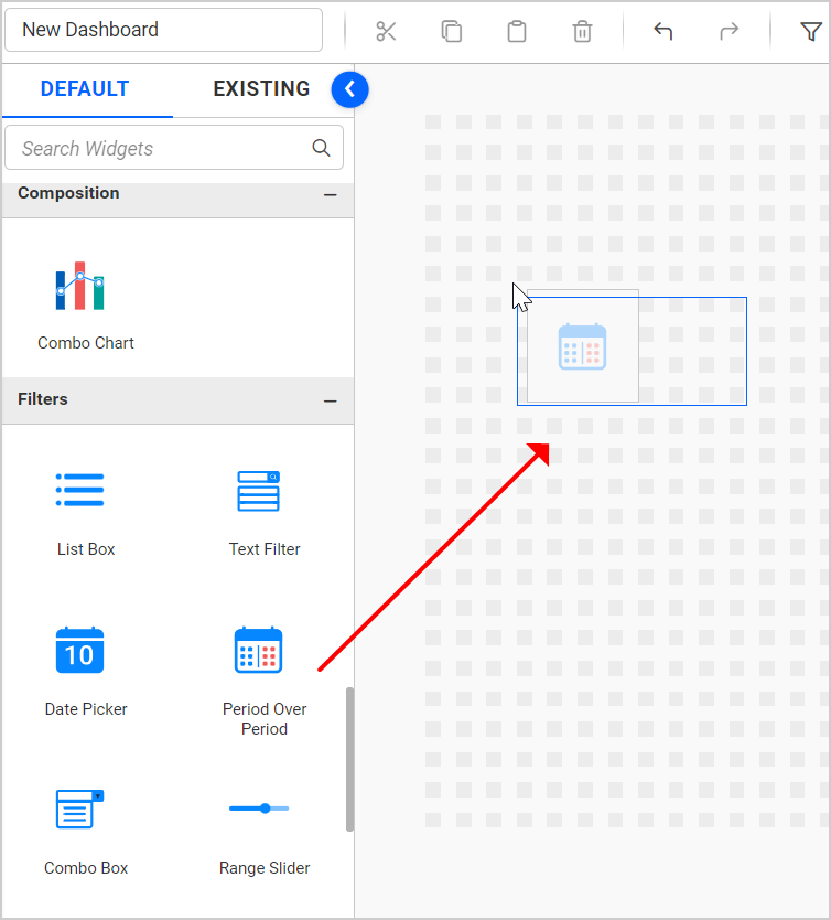 dragging period over period into canvas