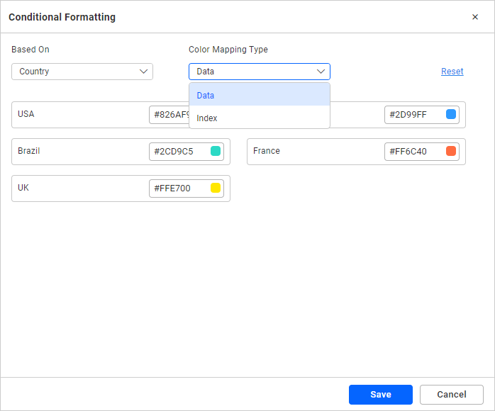 Color Mapping Type option