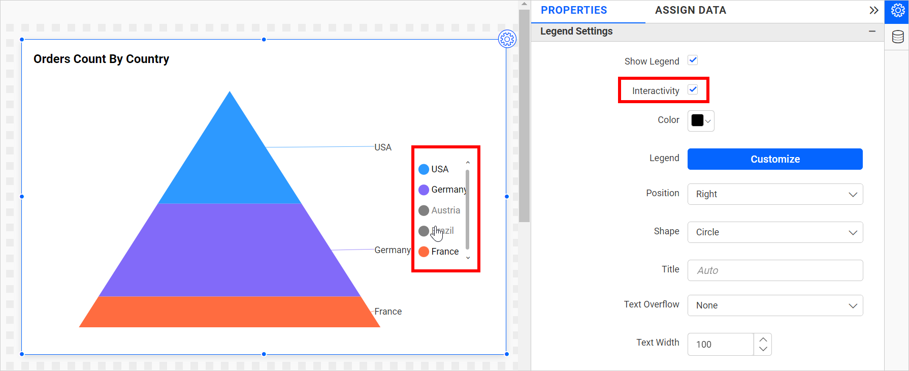 Legend Interactivity Enable