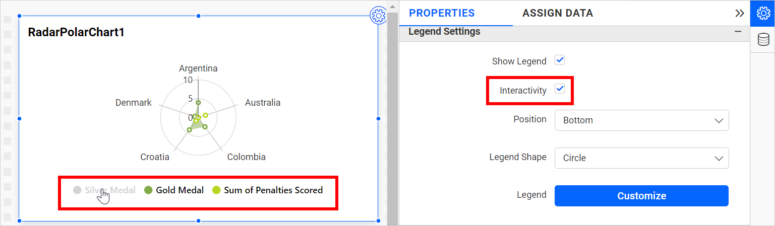 Legend Interactivity Enable