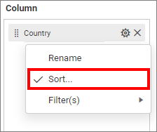 Sort the dimension data