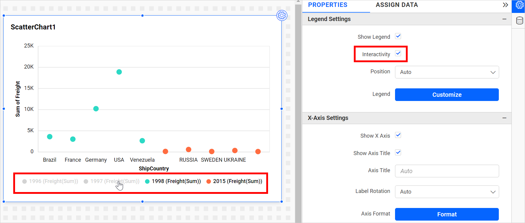 Legend Interactivity Enable