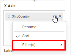 Configuring filter for dimension column